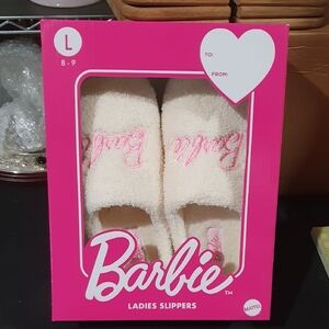 Barbie Cream and Pink Ladies Slippers